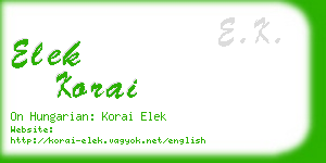 elek korai business card